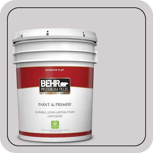 BEHR PREMIUM PLUS 5 gal. #N570-1 Opera Flat Low Odor Interior Paint & Primer