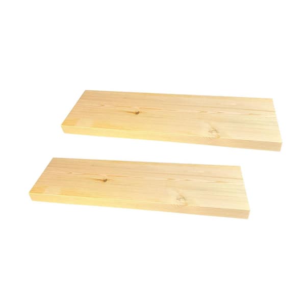 Unbranded 24 in. W x 6.7 in. D Diy-unfinished Floating Shelves Decorative Wall Shelf (Set of 2)