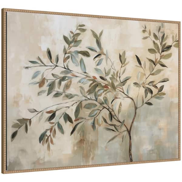 Sylvie "Olive Tree Abstract" by The Creative Bunch Studio Trees Framed Canvas Art Print 32 in. x 42 in.
