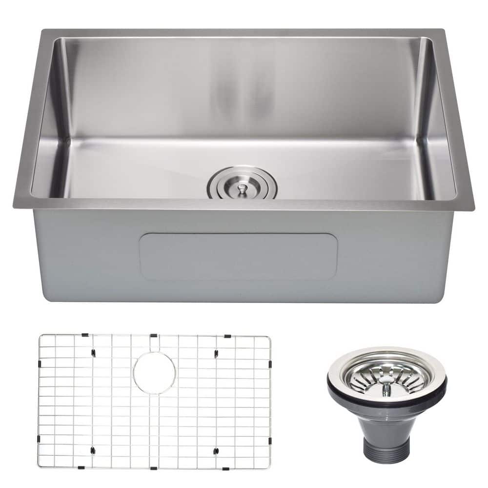 LANDOLT 27 in. Undermount Single Bowl 18 Gauge Stainless Steel