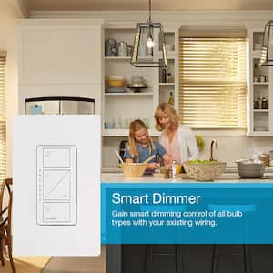 Caséta Wireless Smart Lighting Dimmer Switch and Remote Kit for Wall and Ceiling Lights, P-PKG1W-WH-R, White