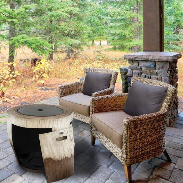 Sunbeam Alpine Café Latte Round Thermoset Resin Outdoor Fire Pit