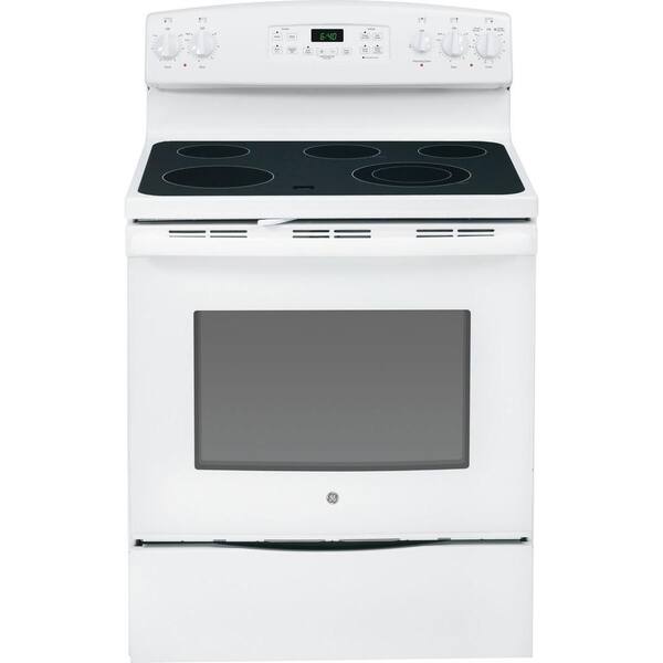 GE 5.3 cu. ft. Electric Range with Self-Cleaning Oven in White