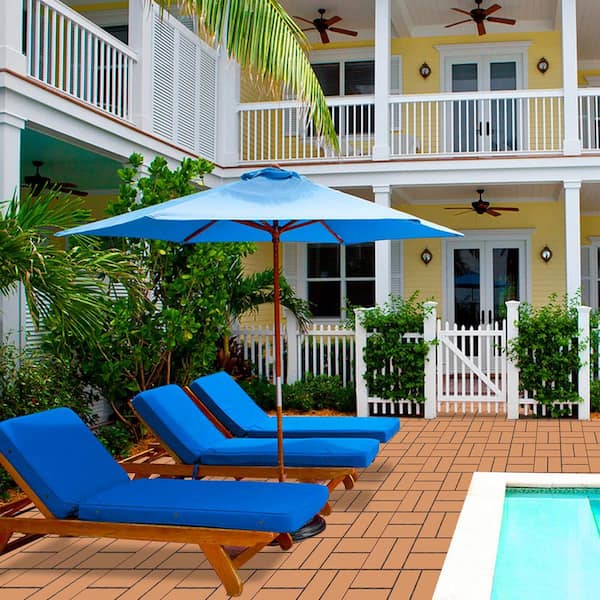 Khaki Plastic [12"x12"] x [0.75in] Deck Tiles, 36 Tiles/Case (36 sq. ft.)