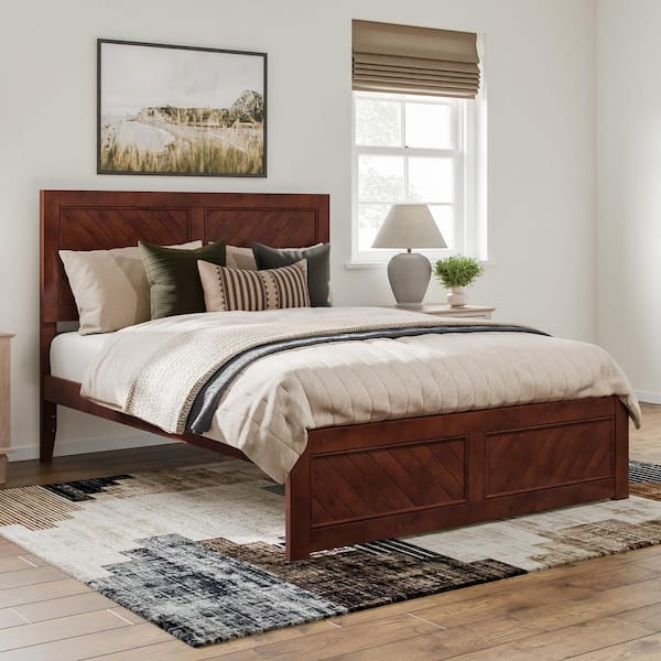 AFI Canyon Walnut Brown Solid Wood Queen Platform Bed with Matching Footboard