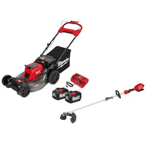 M18 FUEL Brushless Cordless 21 in. Dual Battery Self-Propelled Lawn Mower w/ String Trimmer, (2) 12.0Ah Batteries