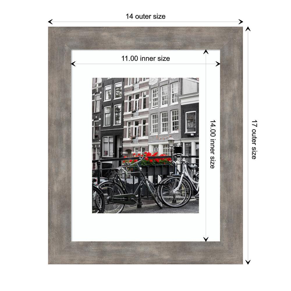 11x14 Marred Pewter Wood Wall Picture Frame