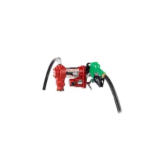 12-Volt 15 GPM 1/4 hp. Fuel Transfer Utility Pump w/12' Hose, Automatic Nozzle, and Suction Pipe