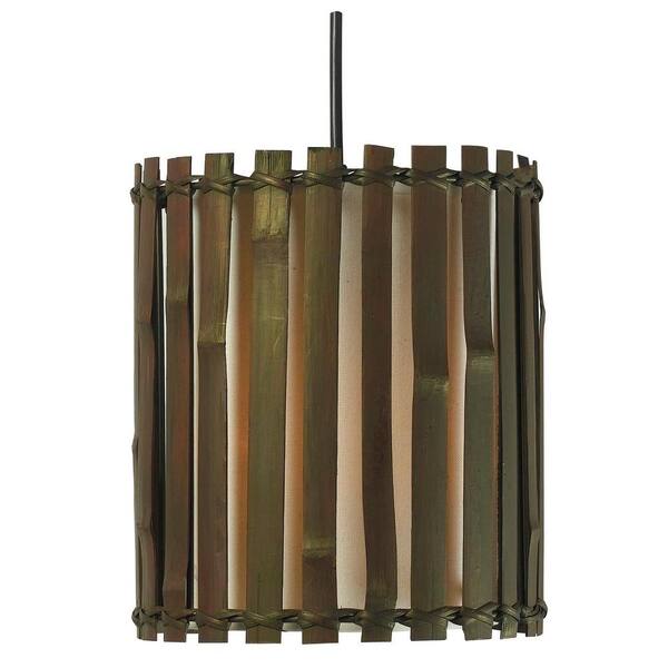 Kenroy Home Grove Max Dark Split Bamboo Mini Pendant