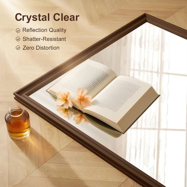 Spigel 36 in W x 30 in. H Rectangle Wood Retro Brown Framed Wall