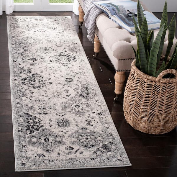 Madison Silver/Gray 2 ft. x 16 ft. Border Runner Rug