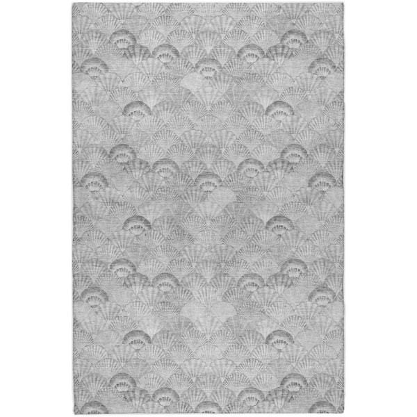 Dream Shag Premium Machine Washable Abstract ADS181 Gray 8 ft. x 10 ft. Area Rug