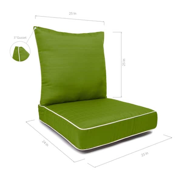 Sunrise 23"x24"x5" Deep Seat Cushion-Back & Seat Set with Cord Kiwi