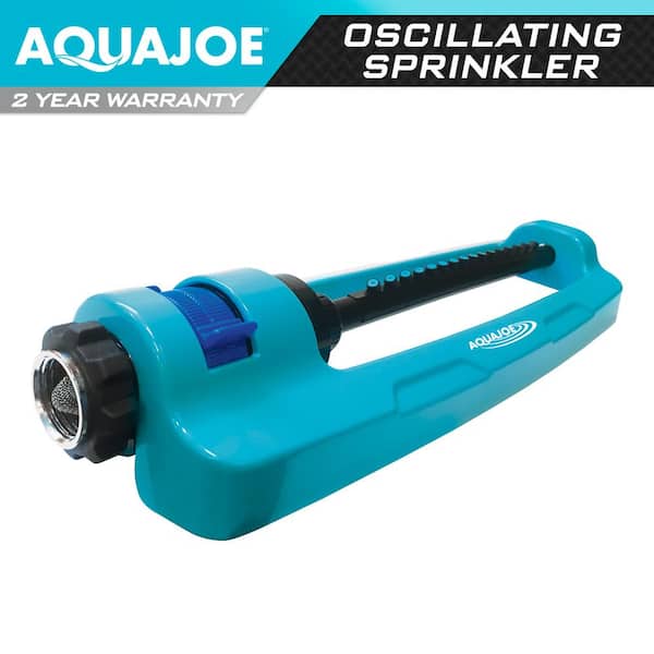 AQUA JOE Indestructible Metal Base Oscillating Sprinkler with Adjustable Spray