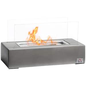 Tabletop 13 in. Direct Vent Ethanol Fireplace in Light Grey