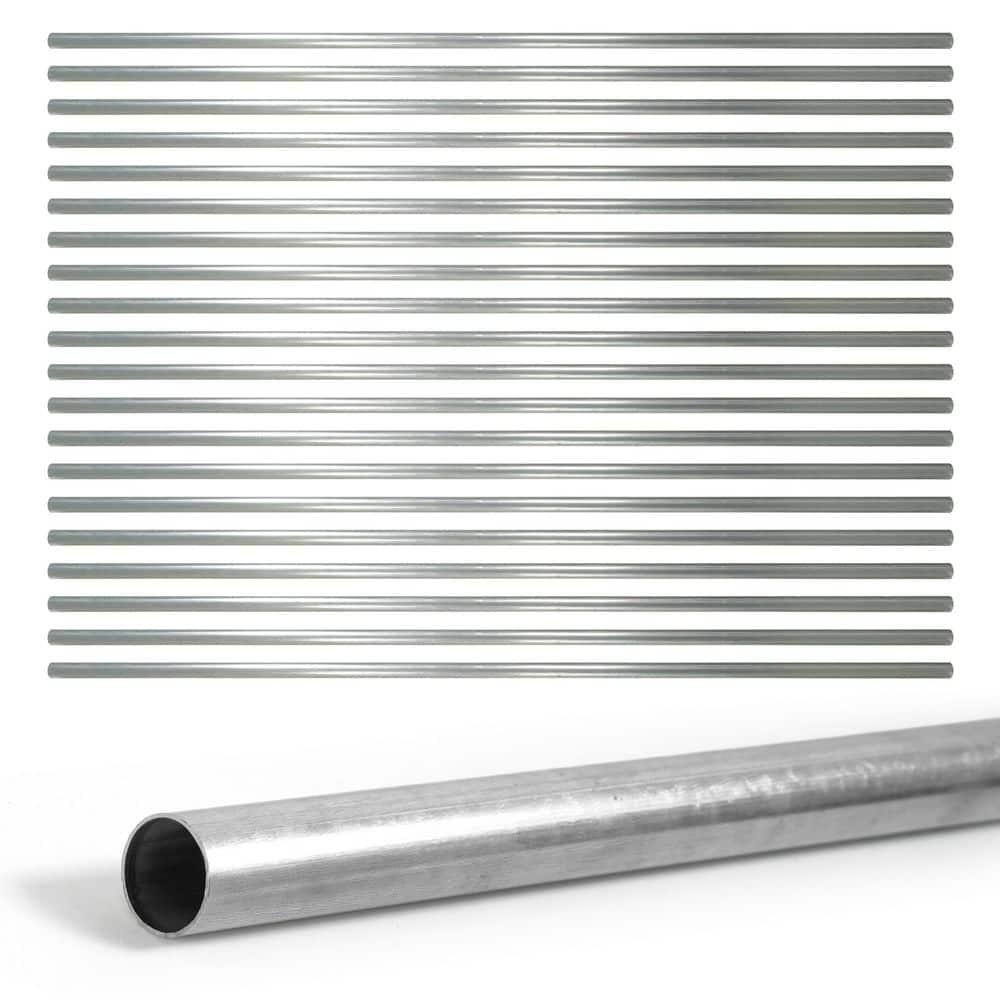 Fencer Wire 1-5/8 inch Fence Top Rail, 10 ft Galvanized Pipe for Chain Link Fence, Chain Link Parts, Hardware, Accessories, Pack of 20, Silver