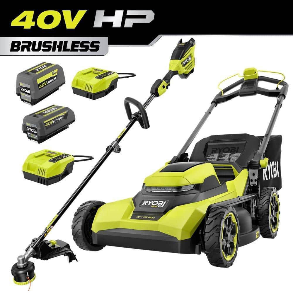 "40V HP Brushless 21"" Cordless Walk Behind Push Mower w/ Attachment Capable String Trimmer, (2) Batteries & (2) Chargers" price history on PriceWatchPro