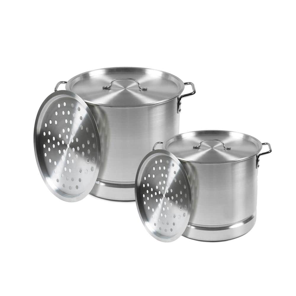IMUSA 8qt Aluminum Pot with Glass Lid and Bakelite Handles