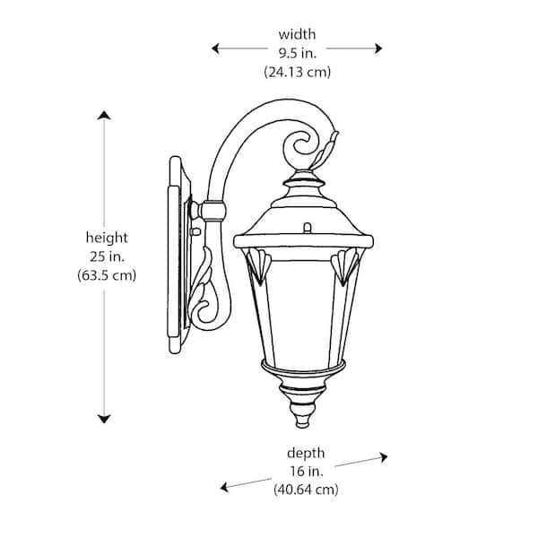 Commons 3-Light Rust Lantern Outdoor Wall Light Fixture with Seeded Glass