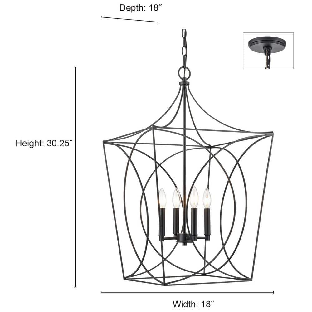Modern Gold 4-Light Geometric Pendant Light