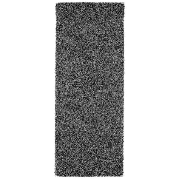 Ottomanson Softy Collection Non-Slip Rubberback Solid Soft Gray 1 ft. 8 in. x 4 ft. 11 in. Indoor Runner Rug