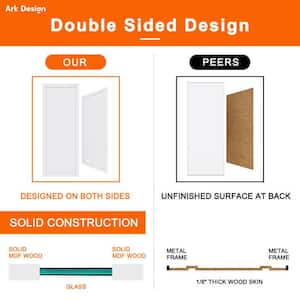 60 in. x 80 in. 3-Lite Frosted Glass White Primed MDF Interior Closet Sliding Door with Hardware