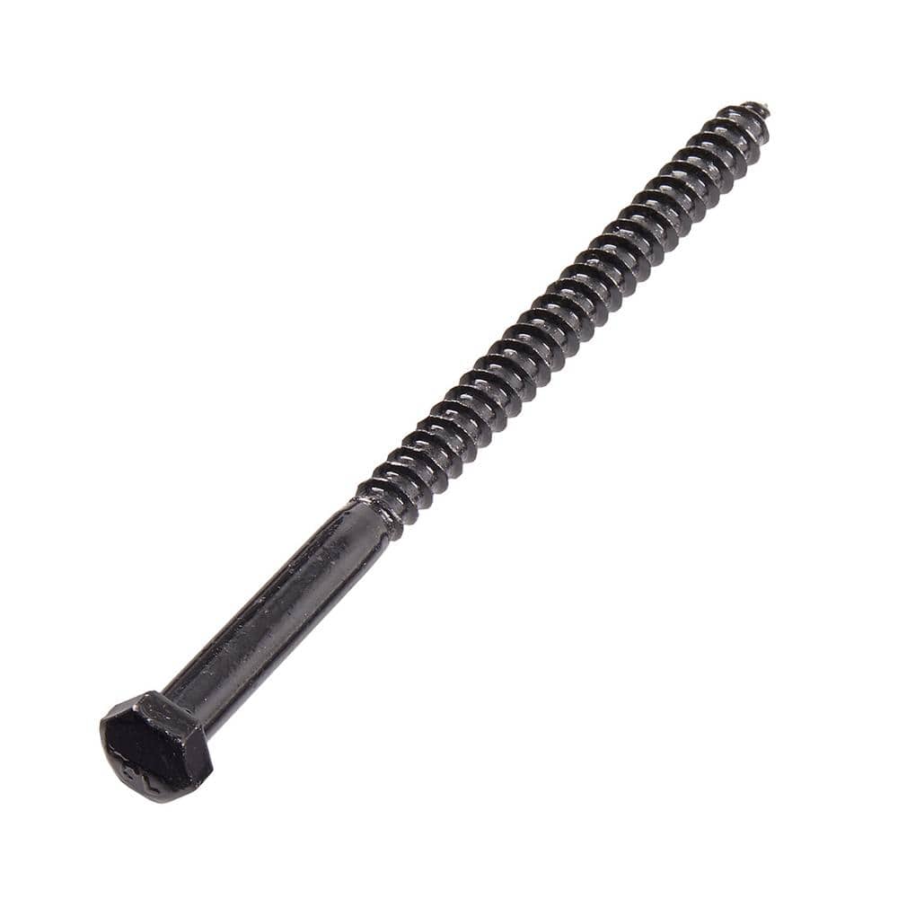 Deckmate 3/8 in. x 6 in. Black Deck Bolts Exterior Hex Lag Screw (25