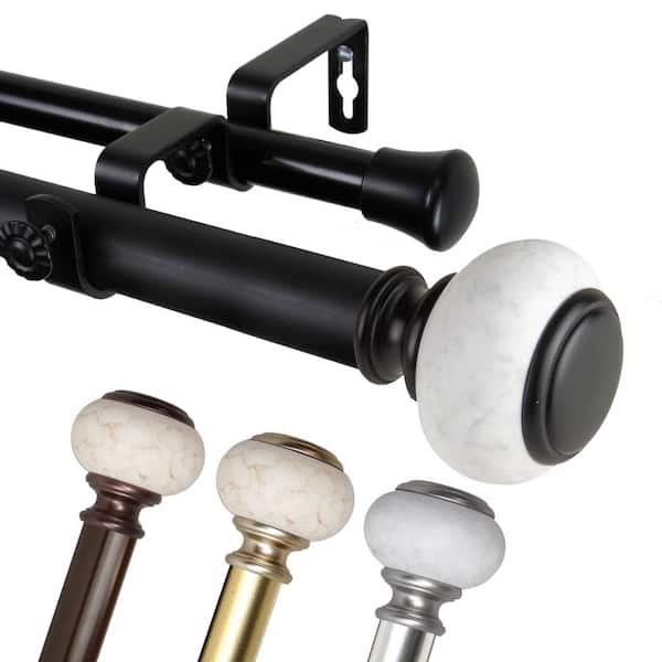 EMOH 1 Inch Dia 120-170" Adjustable Piedra Double Curtain Rod in Gold