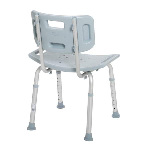 Drive Medical Grey Bathroom Safety Shower Tub Bench Chair with Back  RTL12202KDR - The Home Depot