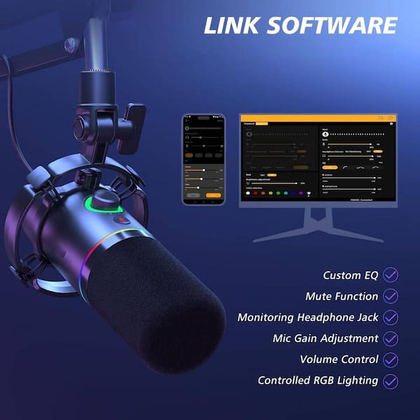 Yichuhaoxi Dynamic Microphone and 20FT XLR Mic Cable Kit, RGB