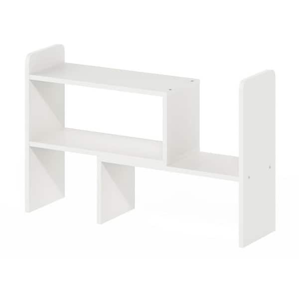 White 23.7 in. x 15.7 in. Wood Modern Adjustable Desk Organizer