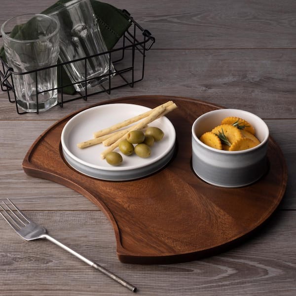 IGT WOOD TRAY Wウッドトレー W竹 CK-030 ① Noritake Kona Wood 13 in. x 11.75 in. (Brown) Acacia Wood Serving