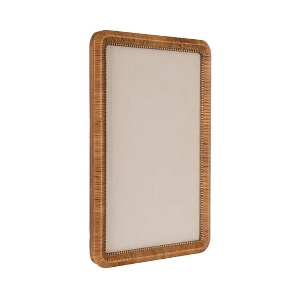 Rahfy 30 in. x 20 in. Natural Rattan Framed Memo Board