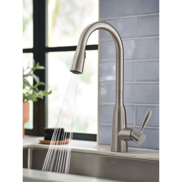 Orevisi Single-Handle Pull-Down Sprayer Kitchen Faucet with Reflex and Power Boost in Spot Resist Stainless