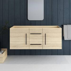 Napa 60 in. W x 22 in. D x 21 in. H in. Double Sink Bath Vanity Cabinet without Top in White Oak, Wall Mounted