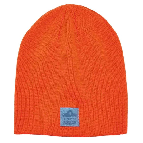 Ergodyne N-Ferno 6812 Orange Ribbed Knit Beanie Hat 6812 - The Home Depot