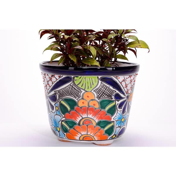 Modern 10 x 8 inch Lacquered White Stoneware Pot Planter