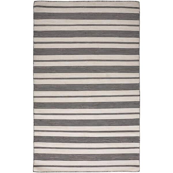 Weave & Wander Granberg Black 8 ft. x 11 ft. Striped Area Rug