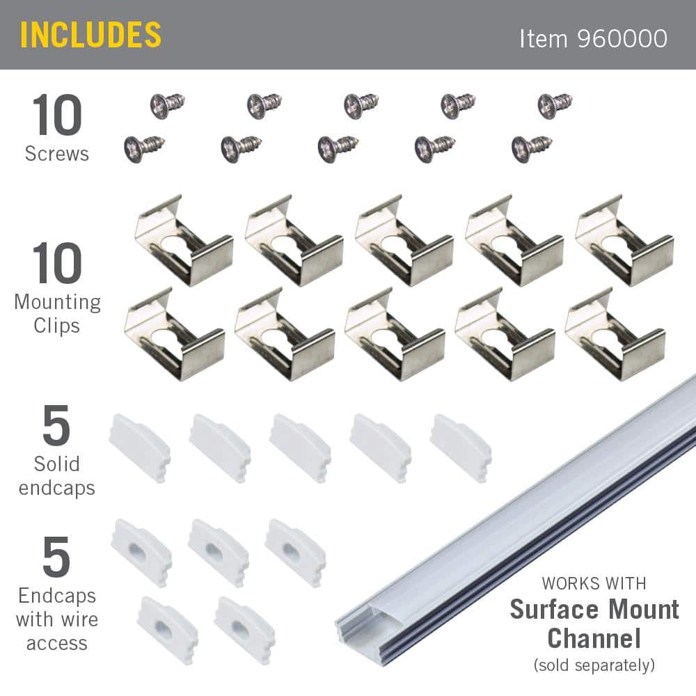 White Surface Mount LED Tape Light Accessory Pack