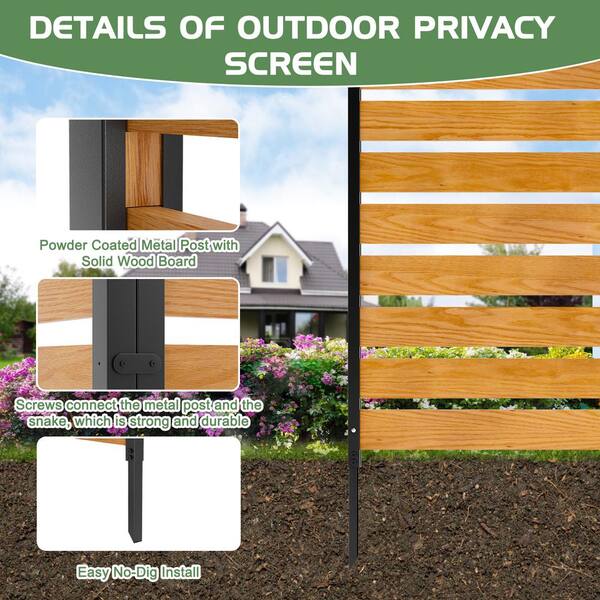 BOZTIY Air Conditioner Fence 1-Panel Equipment Fence 38 in. W x 60 in. H Privacy Fence w/ Metal Stakes Suitable for Lawn Chair