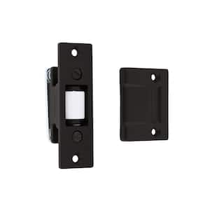 Solid Brass Heavy-Duty Silent Roller Latch with Square Strike Adjustable in Matte Black
