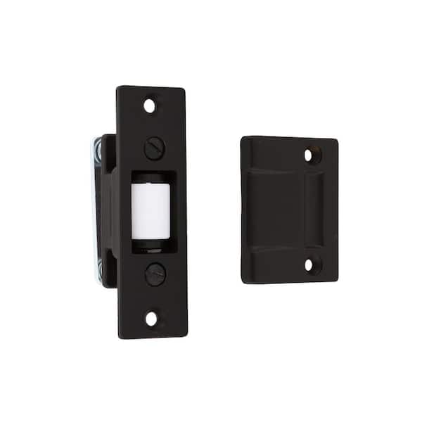 idh by St. Simons Solid Brass Heavy-Duty Silent Roller Latch with Square Strike Adjustable in Matte Black
