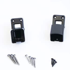 Contemporary Black Aluminum Textured Stair Bracket Kit (Top and Bottom Bracket with Necessary Screws)