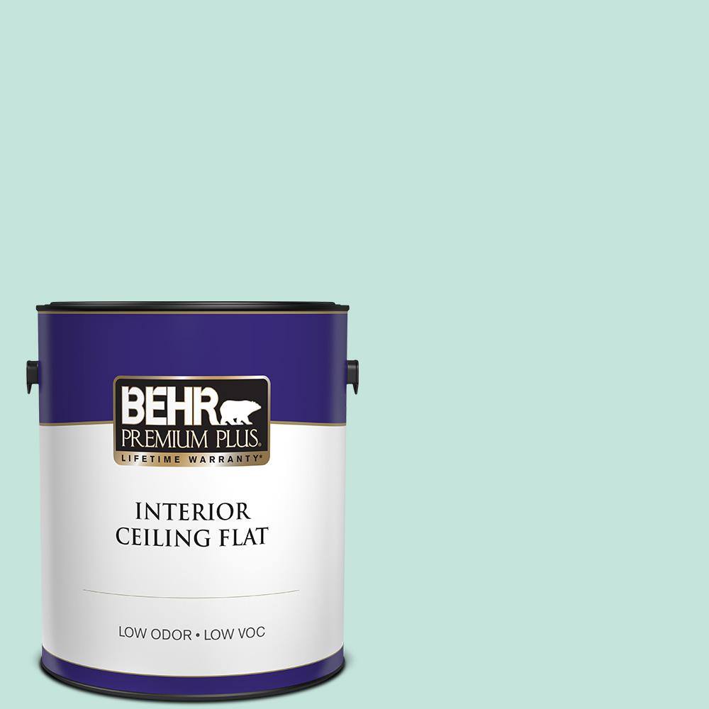 BEHR PREMIUM PLUS 1 Gal. #MQ3-19 Misty Isle Ceiling Flat Interior Paint ...