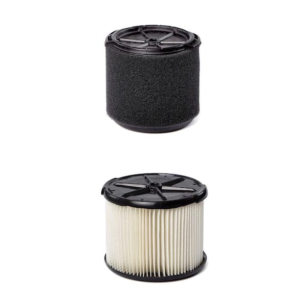 RIDGID Wet and Dry Vac Filter Combo: VF3700 Foam Filter and VF3400 General Debris Filter (2-Pack)