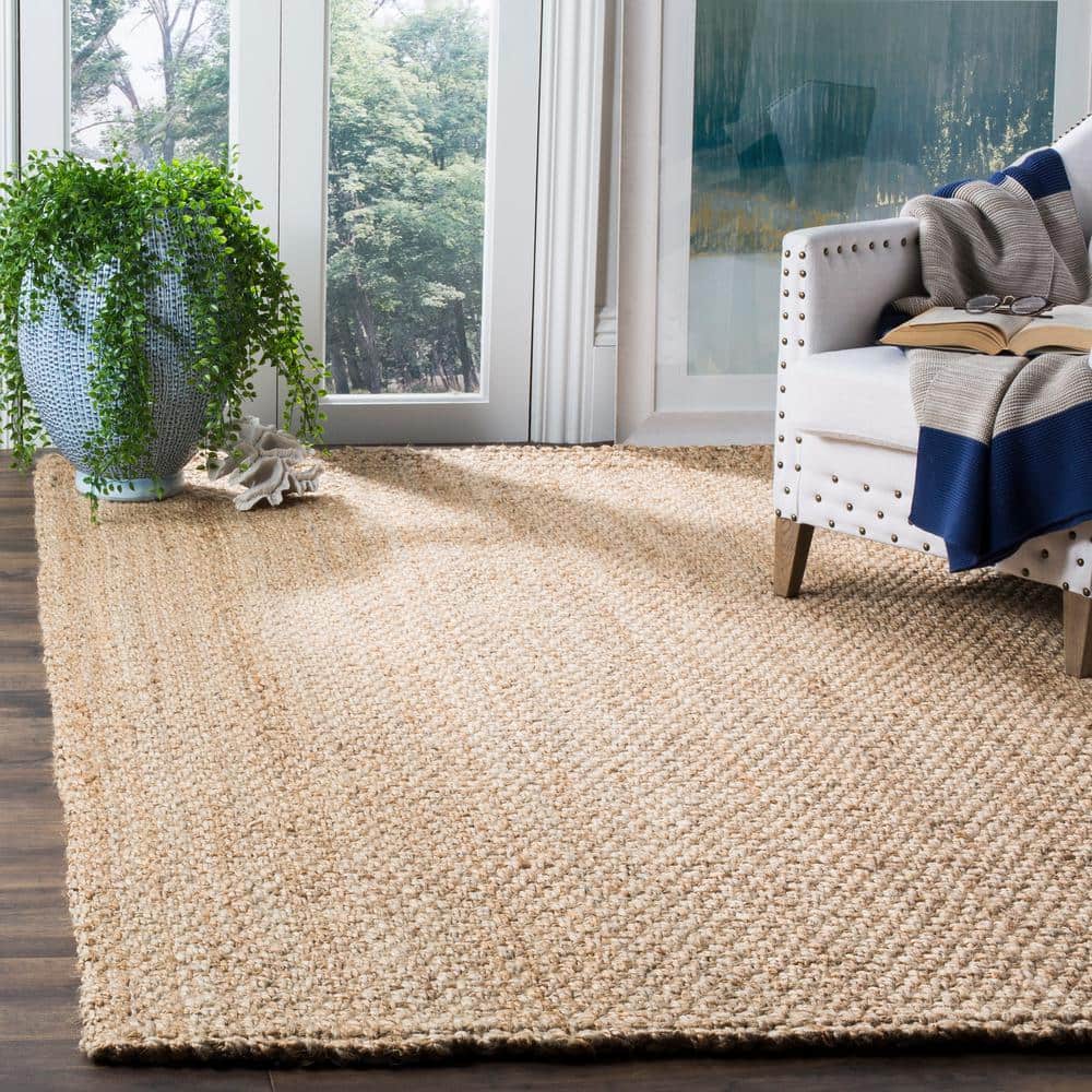 Natural Fiber Beige 8 ft. x 10 ft. Modern Solid Area Rug - thumbnail 2