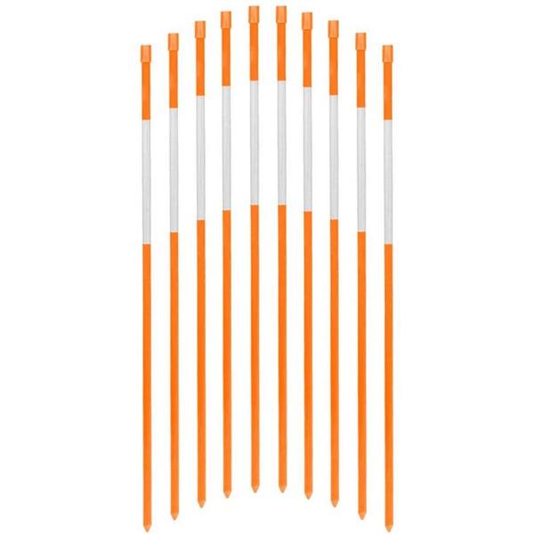 FiberMarker 48 in. Solid Reflective Driveway Markers Driveway Poles for Easy Visibility at Night 1/4 in. Dia, Orange (5-Pack)