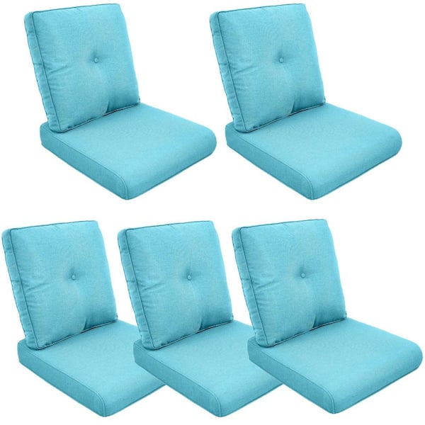 Gymojoy 22 in. x 25 in. 10-Piece Deep Seating Outdoor Lounge Chair Replacement Cushion and Back Pillow in Turquoise