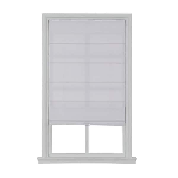 Home Decorators Collection Cordless Light Filtering Fabric Roman Shade 27X64 White
