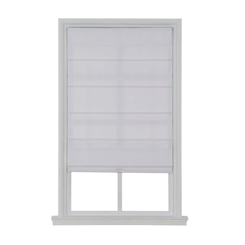 Home Decorators Collection Cordless Light Filtering Fabric Roman Shade   White Home Decorators Collection Roman Shades Rsfa3964 64 1000 